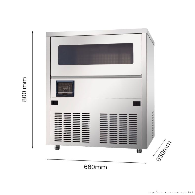 Blizzard SN-81B ice maker dimensions: 800 mm high, 660 mm wide and 650 mm deep