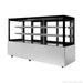 Bonvue SG200FA-2XB chilled food display, angled view showing the glass end panel, two shelves and stainless steel base