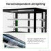 Bonvue SG200FA-2XB tiered LED lighting, with a close-up of the light strip under each shelf