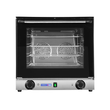 ConvectMax YXD-1DI digital convection oven, front view with the double glass door and trays inside