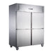 FED-X XURC1410S2V stainless steel four door upright fridge front view