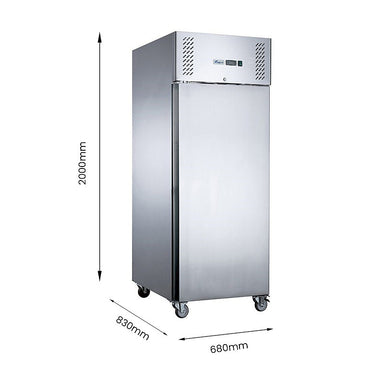 FED-X XURC650SFV stainless steel single door upright fridge dimensions diagram
