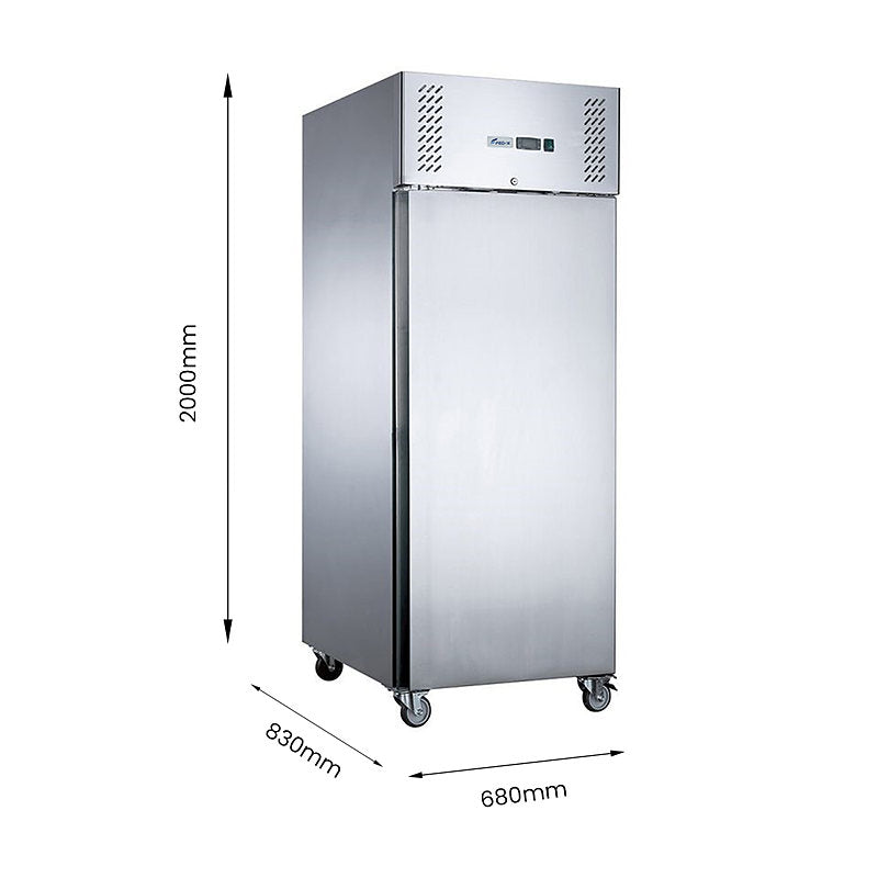 FED-X XURC650SFV stainless steel single door upright fridge dimensions diagram