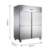 FED-X XURF1410S2V stainless steel four door upright freezer dimensions diagram