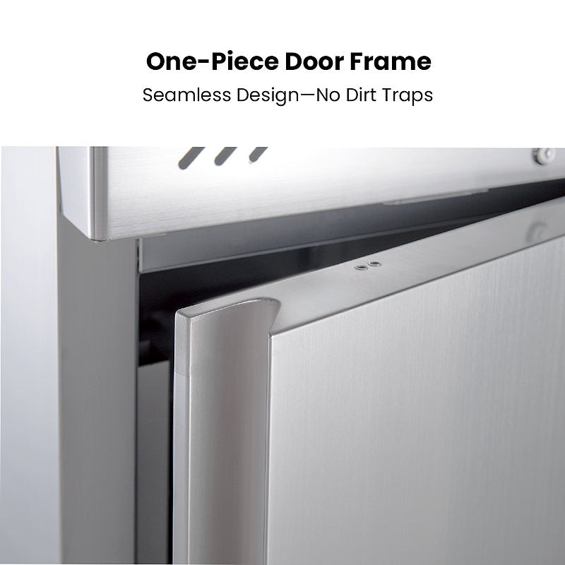 FED-X XURF1410S2V stainless steel four door upright freezer one-piece door frame