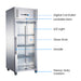 FED-X XURF600G1V stainless steel glass door upright freezer features – digital controller, lockable door, LED light and heavy-duty castors