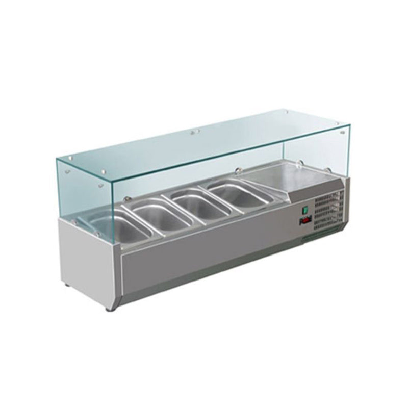 FED-X XVRX1200/380 flat glass salad bench