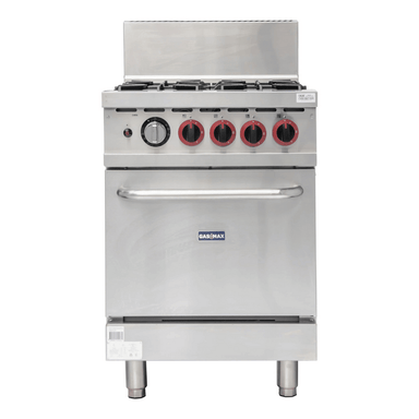 Gasmax GBS4TSLPG 4 burner LPG range with oven, front view