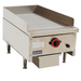 Gasmax RGT-16ELPG single burner LPG griddle, angled front view showing the 400mm steel plate, single red control knob and front drip tray