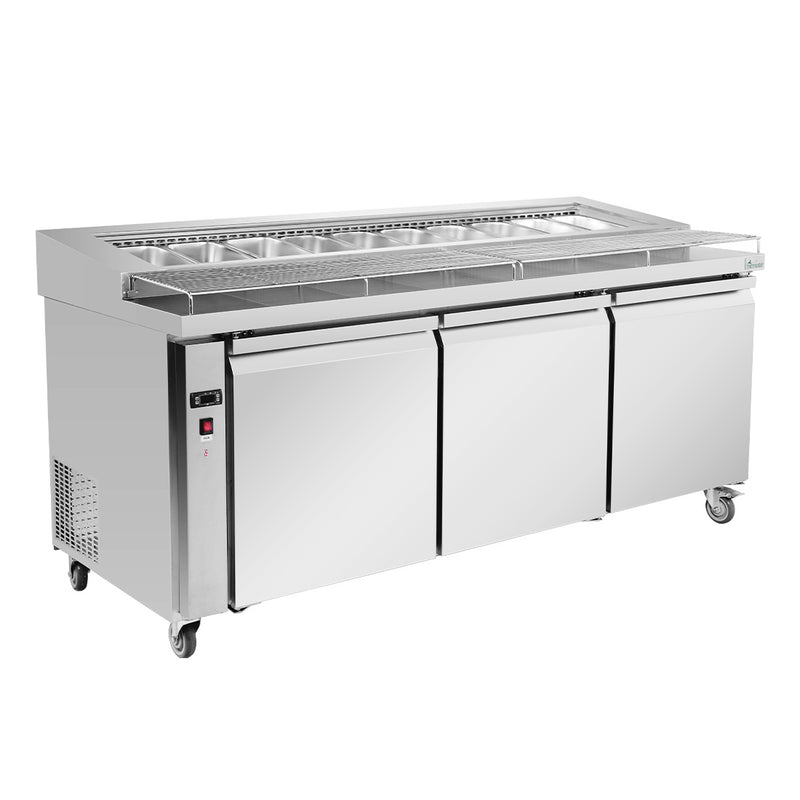Thermaster PWB180 three door deluxe pizza prep bench