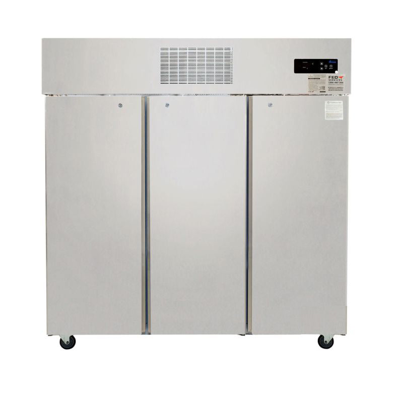 Thermaster SUF1500 three door stainless steel upright storage freezer