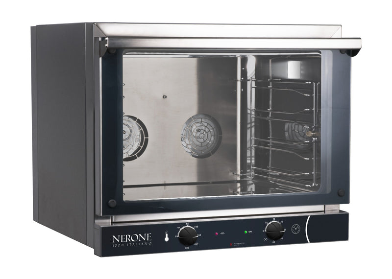 Tecnodom Nerone EKO TDE-4CGN GN 1/1 convection oven, front view with the glass door closed