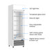 Thermaster LG-540P white single glass door drink fridge features – LED light box, tempered glass door and adjustable shelves