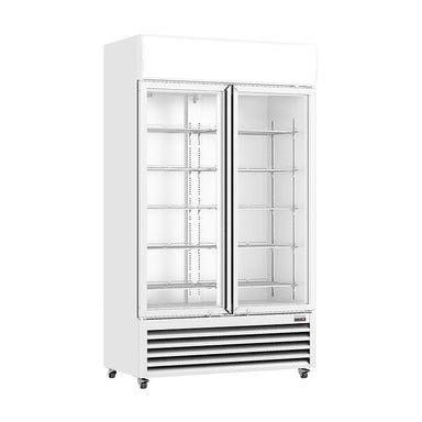 Thermaster LG-730P white two glass door drink fridge front view