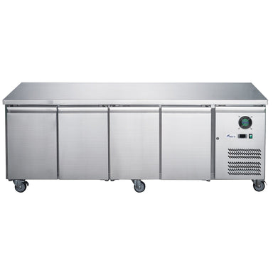 FED-X XUB6C22S4V stainless steel four door bench fridge