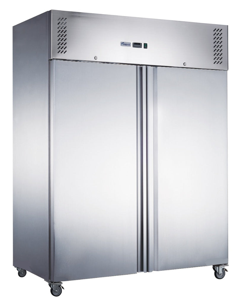 Stainless Steel Two Full Door Upright Fridge – XURC1200SFV front view